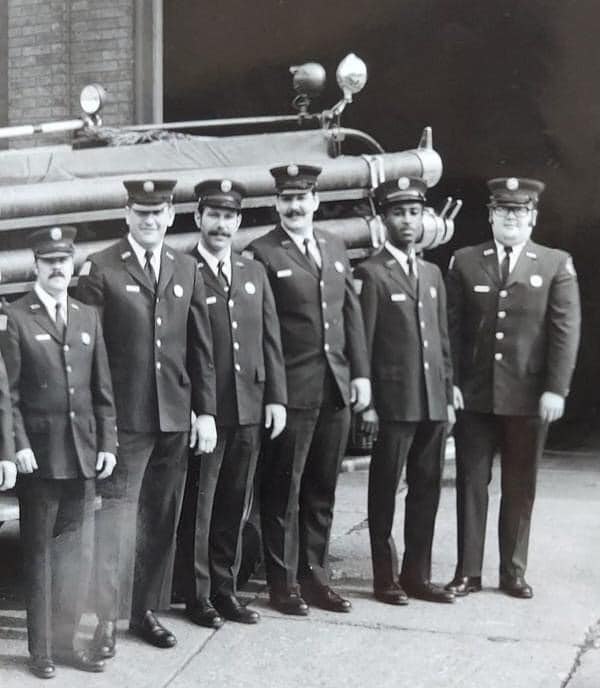 Erie Firefighter Willie Blakely (second from right) became the city's first Black firefighter in 1969.