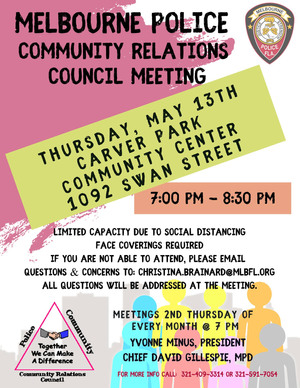 Community meetings are a key part of the Melbourne Police Department's commitment to transparency.
