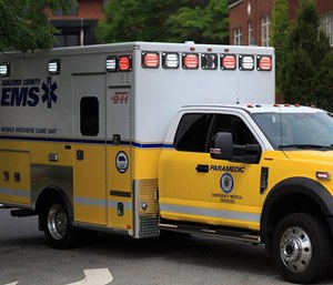 A Guilford County paramedic lost control of an ambulance Wednesday morning resulting in the vehicle overturning in a ditch.