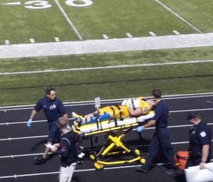 Splinting is the second most common EMS treatment for injured football players. (photo/Greg Friese)