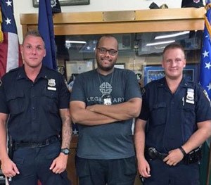 NYPD cops (from left to right) Erik Skoglund, Adam Riddick and Andrew Vlasaty. (NYPD Image)