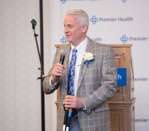 Paul Rizzo, 53, speaks at an award ceremony for trauma survivors.