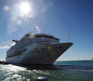 A cruise ship enters the harbor at Key West, Florida. SB 426 and HB 267 seek to reverse three new ordinances adopted by more than 60% of voters in Key West in November. The referenda ban cruise ships with more than 1,300 passengers from docking at the city and limit the number of cruise visitors who can disembark each day to 1,500 with the goal of protecting the coral reef and its ecosystem.