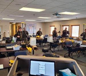 Iowa State Patrol troopers use Trimble R4sLE GNSS Receivers to collect forensic data.