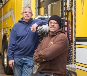 Amwell Valley Fire Company Deputy Chief Bob Jason, left, will work alongside his son Chief Max Jason, right, who became the youngest fire chief in the department's history at age 29.