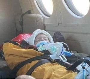 Royce Jankowski, 2, was airlifted to the Twin Cities for medical care after being badly burned in a mattress fire at his home in Enderlin, N.D. His mother, EMR Shelby Jankowski, was among those called to the scene.