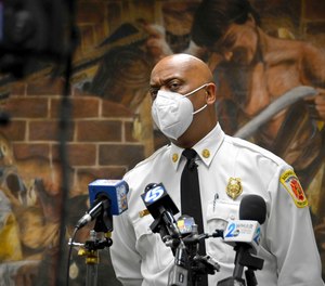Baltimore Fire Chief Niles R. Ford said in a news conference Tuesday that claims the city does not have enough EMS units are false, after the firefighters' union said no units were available to assist at a quadruple shooting Sunday.