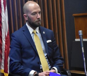 Officer William Ben Darby took the stand in his own defense during his murder trial at the Madison County Courthouse in Huntsville, Ala.