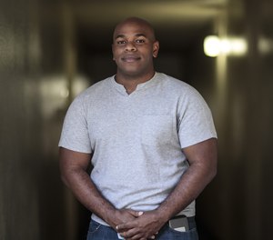 West Covina, CA, Wednesday, June 2, 2021 - LAPD Officer Michael Silva at home. Silva, who is Black, said many Black officers are tired and feel like no one understands or will listen to their perspective as a time when Black Lives Matter is seen as the enemy and many in those groups see the police as the enemy.