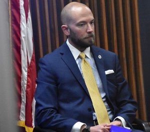 Huntsville police officer William Ben Darby took the stand in his own defense during his murder trial at the Madison County Courthouse in downtown Huntsville, Ala. on May 5, 2021.