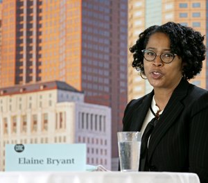 Chief Elaine Bryant speaks to the press in Columbus, Ohio, on Wednesday, October 6, 2021.