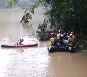 Hoover police and firefighters have been searching Thursday for a couple believed to have been swept away in flood waters.