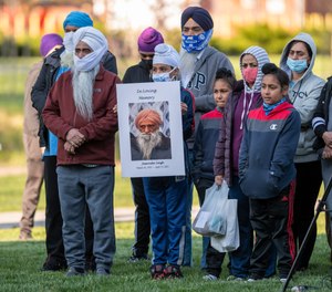 Members of the Greenwood community, along with representatives of The Sikh Coalition gathered for a vigil on April 22, 2021 in Greenwood to memorialize those that died in a fatal shooting at a FedEx facility in Indianapolis in March 2020.