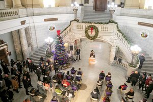 Newark Deputy Mayor Jacqueline Quiles addressed the crowd in City Hall on Saturday.