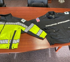 The current jackets worn by the Central Oneida County Volunteer Ambulance Corps (left) look different from the style worn by the Saudi migrant  who was detained last Thursday.