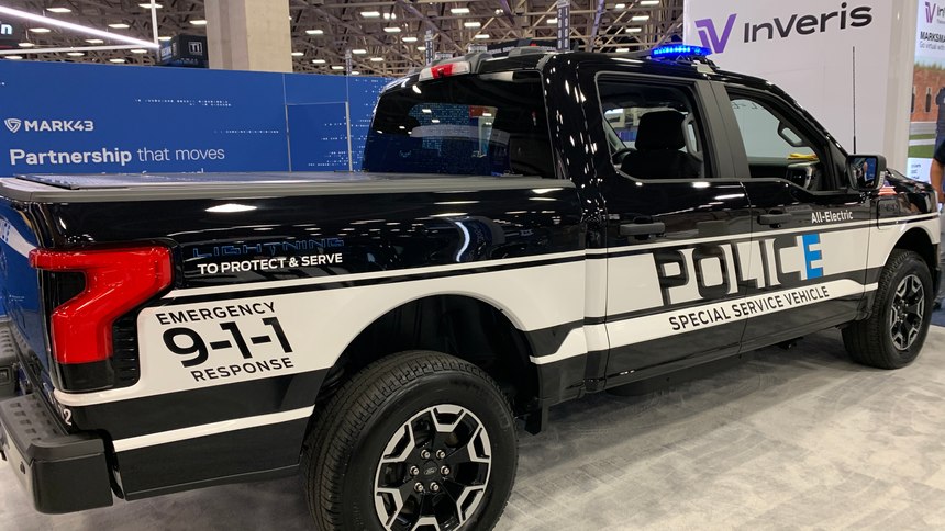 The F-150 Lightning Pro SSV is the first electric pickup truck built for police