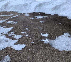 The deputy also fell on the slick road and reported pulling a hamstring.