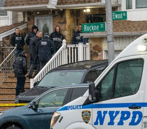 An ex-con shot an NYPD narcotics detective in the leg during a wild pre-dawn gunfight as police raided a suspected drug operation inside his home on Thursday, Jan. 20, 2022, in New York City.