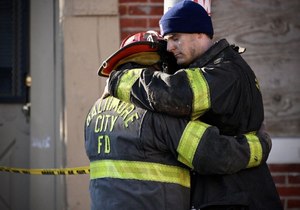 Three firefighters were transported to the hospital in serious condition.