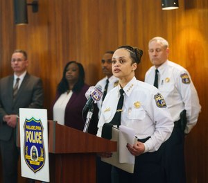 Philadelphia Police Commissioner Danielle Outlaw speaks at a press conference on March 12, 2022.