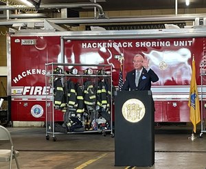 “We know the stress that all of you are under each and every day, not knowing what you may up against while on call ... while simultaneously worried about the health of your families,” Gov. Phil Murphy said at an event.