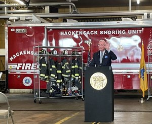 “We know the stress that all of you are under each and every day, not knowing what you may up against while on call ... while simultaneously worried about the health of your families,” Gov. Phil Murphy said at an event.