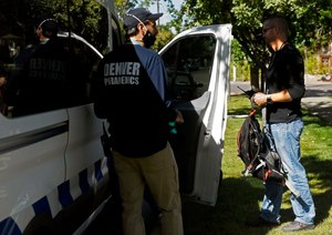 Chase Lindquist, a paramedic (left), and Chris Richardson, associate director of Criminal Justice Services, responded to an emergency call on Sept. 3, 2020. STAR responds to nonviolent 911 calls. The program pairs a mental health clinician with a paramedic or EMT for each call.