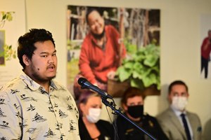 Kyaw Oo, Ma Kaing's oldest surviving son, is show in a meeting at Hidden Brook Apartment in Denver on Wednesday. Community leaders of East Colfax held an accountability meeting with law enforcement agencies to highlight the failures to address public safety in East Colfax and call for immediate action following the killing of Ma Kaing.