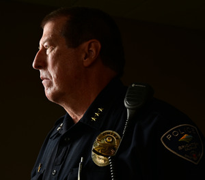 Brighton Police Chief Paul Southard photographed at his office in Brighton, Colorado.