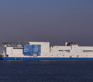 Rikers Island Vernon C. Bain Center prison barge in Hunts Point.