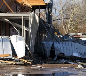 Tornado damage near downtown Selma, Ala.
