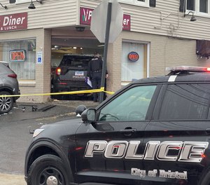 A stolen Bristol police vehicle was driven into Palma's Diner on Stafford Avenue on Thursday.