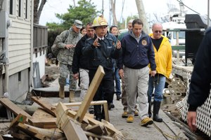 Then-Assistant Chief Joseph Pfeifer and Gov. Andrew Cuomo walked through the Breezy Point, Queens neighborhood, which was destroyed by Hurricane Sandy in 2012.