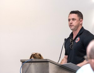 Reedy Creek Professional Firefighters President Jon Shirey addressed the Central Florida Tourism Oversight District members Wednesday in Lake Buena Vista, Fla. “The new board has shown a willingness to listen and to collaborate already,” Shirey said. “Right now it’s still the early stage of that relationship, but we’re looking forward to it very optimistically.”