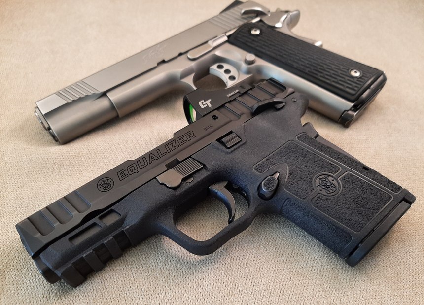 The thumb and grip safeties on the Equalizer make it feel right at home to those who favor a 1911. It can also be had without thumb safeties.
