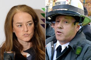 Deputy Chief Joe Jardin (right) is one of three assistant chiefs FDNY Commissioner Laura Kavanagh demoted who are suing to be reinstated to their prior ranks.