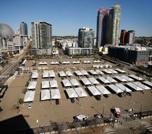 A Vaccination Super Station opened at Tailgate Park, providing large-scale COVID-19 vaccinations to San Diego's healthcare community on Monday, Jan. 11, 2021 in San Diego.