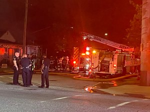 There was a substantial amount of fire coming from the duplex when firefighters arrived Thursday night.