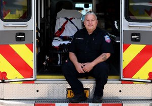 Jeff Romanick is a paramedic with AMR in Syracuse, N.Y. AMR ambulance crews now treat some 911 callers in their homes.
