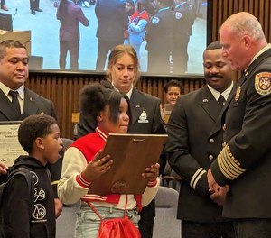 Jaziyah Parker receives an award for saving her family from carbon monoxide poisoning.