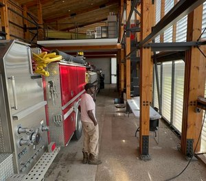 Mayor Patrick Braxton inside the Newbern fire station.