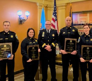 Sheri Schwartz, Michael Schiavitti, Kelly Milks, and Richard Blackburn were all recognized with the Correction Officer of the Year Award by the New York State Sheriffs' Association.
