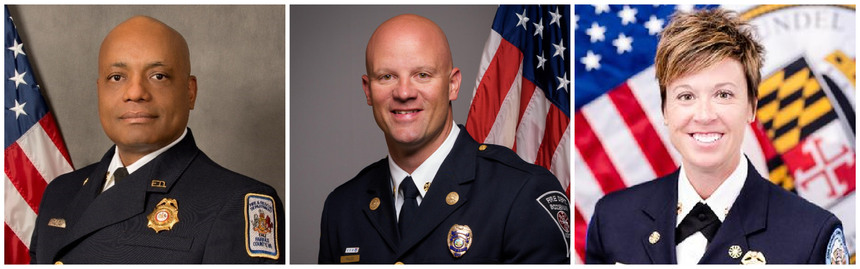 Fairfax County, Virginia, Fire Chief John Butler (left); Bozeman, Montana, Fire Chief Josh Waldo (center); and Anne Arundel County, Maryland, Fire Chief Trisha Wolford (right) shared their vision for the future of the IAFC.