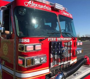 Two Alexandria firefighters were injured battling a blaze at an unoccupied home after the ceiling collapsed. One firefighters sustained an arm injury and the other was concussed.