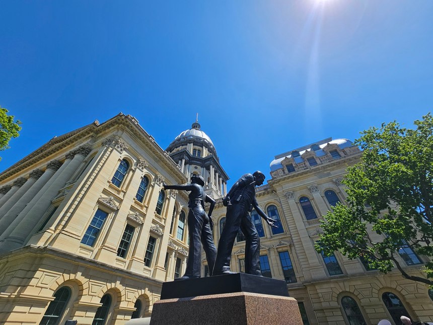 The Illinois Police Officers Memorial Committee's monument in Springfield, Illinois. 