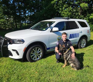 The $32,000 grant covered the purchase of the canine along with cruiser modifications for the dog.