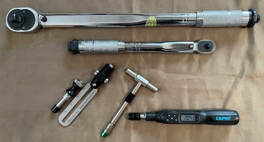 Figure 4: A selection of torque wrenches. Do not use automotive wrenches on RDS.