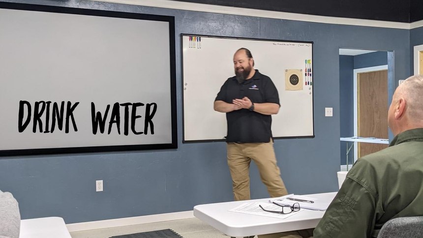 Caleb is a big believer in hydration.