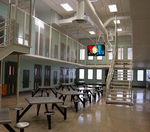 Inside one of the housing units at the New Castle Correctional Annex, where Matthew Shrock is serving his remaining sentences after attacking corrections officers in his former facility.