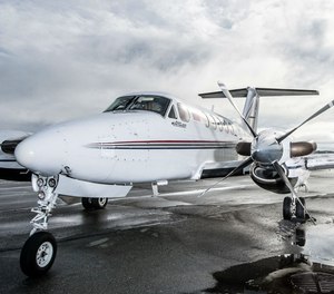 A Guardian Flight Beechcraft King Air B200, similar to the air ambulance that crashed in January 2019.